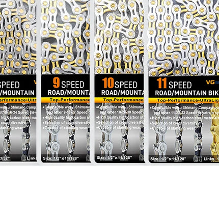 VG Sports 8-12 Speed Half-Hollow Bicycle Chain for MTB & Road Bike