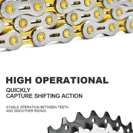 VG Sports 8-12 Speed Half-Hollow Bicycle Chain for MTB & Road Bike