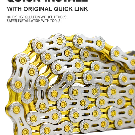 VG Sports 8-12 Speed Half-Hollow Bicycle Chain for MTB & Road Bike