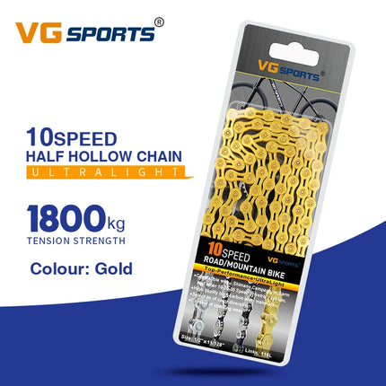 VG Sports 8-12 Speed Half-Hollow Bicycle Chain for MTB & Road Bike
