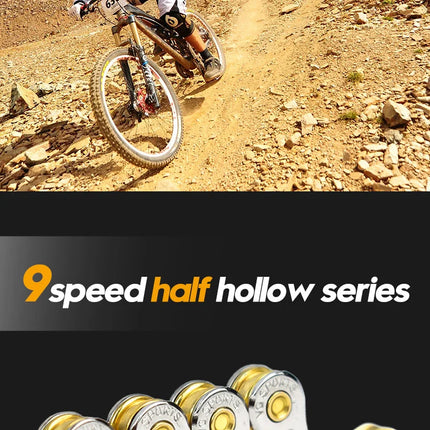 VG Sports 8-12 Speed Half-Hollow Bicycle Chain for MTB & Road Bike