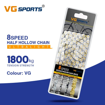 VG Sports 8-12 Speed Half-Hollow Bicycle Chain for MTB & Road Bike