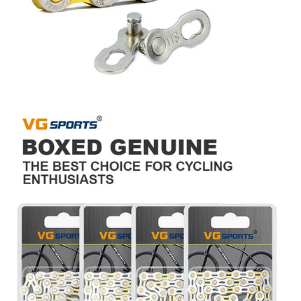 VG Sports 8-12 Speed Half-Hollow Bicycle Chain for MTB & Road Bike