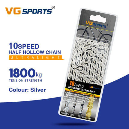 VG Sports 8-12 Speed Half-Hollow Bicycle Chain for MTB & Road Bike