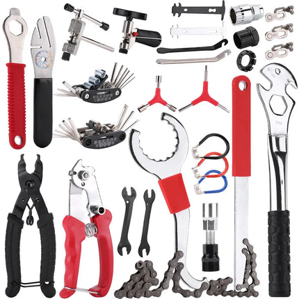 Bicycle Repair Tool Set, Comprehensive toolkit for bicycle repairs and maintenance.
