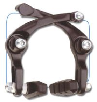 BICYCLE PARTS - BRAKE - ARTEK REAR U BRAKE, ALLOY, 55MM PAD, BLACK (REAR ONLY)