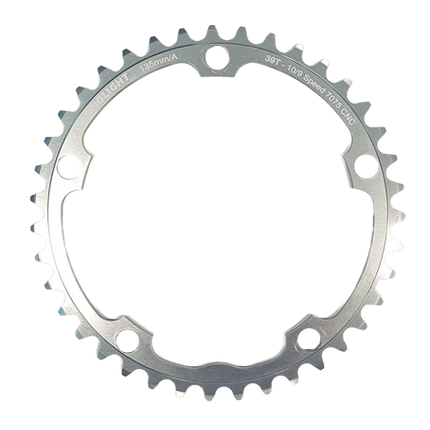 BICYCLE PARTS - CHAINRING - ROAD STRONGLIGHT , 39T, 7075 - T6, SILVER, CAMPAG 9/10SPD - 135 BCD, 5 HOLE