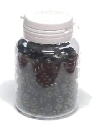 BICYCLE PARTS - O RING - FOR 1.2MM GEAR CABLE, BLACK (BOTTLE OF 200)