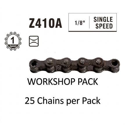 CHAIN WORKSHOP BOX - Single Speed - KMC S1 - 112L - BROWN - w/Connect Link - Includes 25 Chains