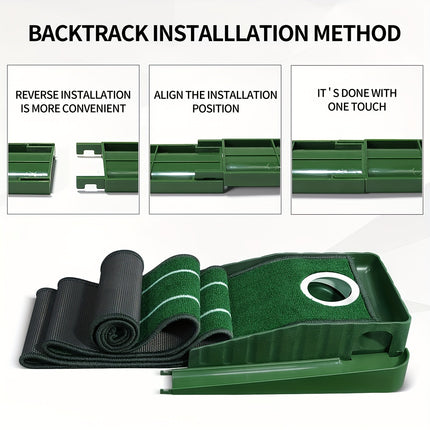 HUAEN 8ft Portable Golf Putting Mat - Indoor/Outdoor Training