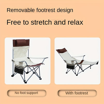 Lightweight Portable Iron Beach Chair - Ideal for Fishing, Camping, and Relaxing