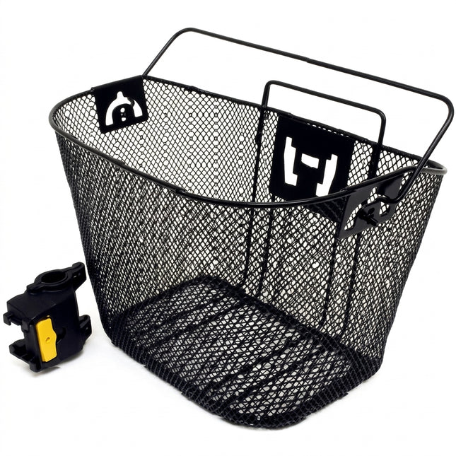 Tsai Yarn Front Mesh Basket with Fixed-Angle Quick-Release Bracket 25cm x 34cm x 25cm - Black
