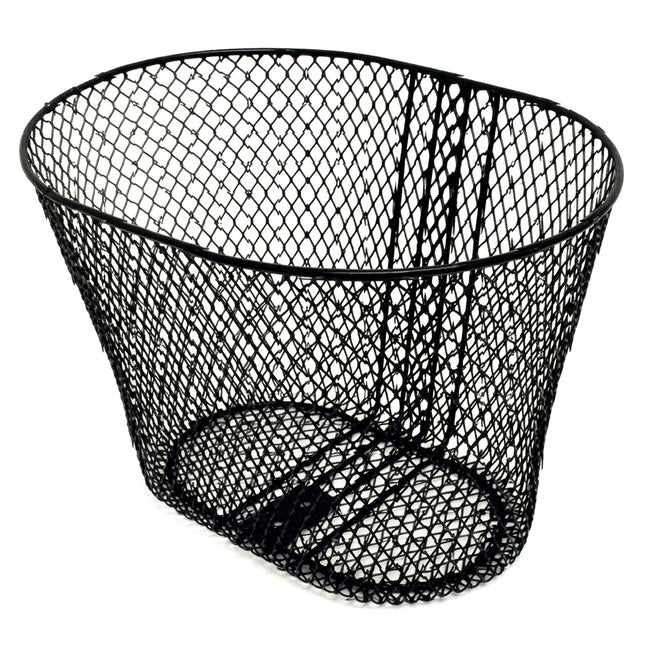 Tsai Yarn BASKET - Front, Mesh, Roundish, With Fittings Bracket & Stay, Black, 27cm x 36cm x 25cm