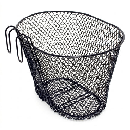 Tsai Yarn BASKET - Front, Mesh, Hooks onto Handlebars, Black, 27cm x 36cm x 25cm