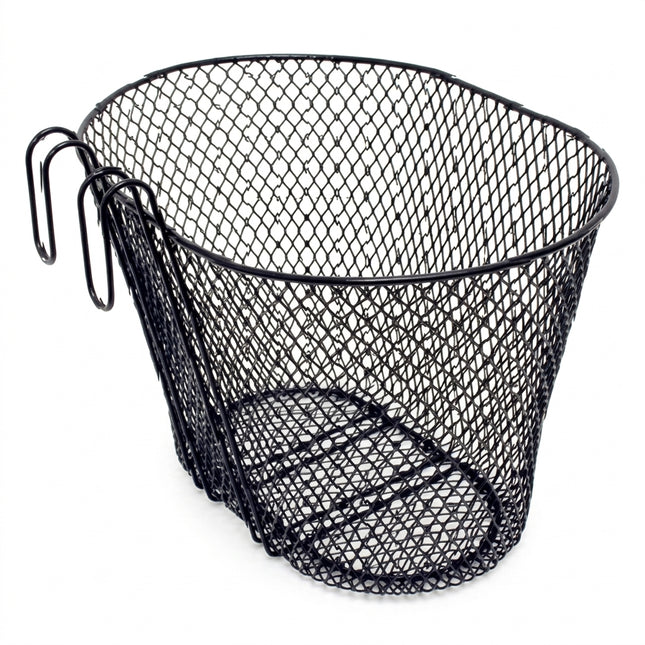 Tsai Yarn BASKET - Front, Mesh, Hooks onto Handlebars, Black, 27cm x 36cm x 25cm
