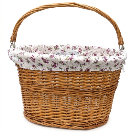 BASKET - Front, Wicker, Q/R, With Handle, 400mm x 300mm x 420mm