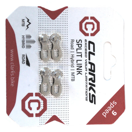 Clarks 9-Speed Bicycle Chain Link - Silver 2-Pack