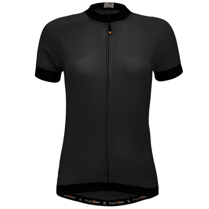 Funkier Cycling BLACK JERSEY - Funkier Parma, Short Sleeve, Full Zip, Womens XXL