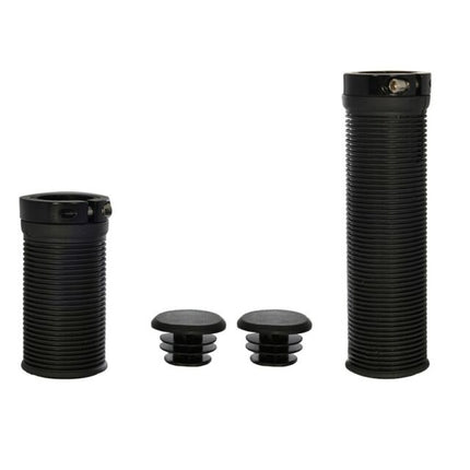 Oxford Bicycle GRIPS - Lock on grip-shift grips, single alloy locking clamp, 1 x 110mm & 1 x 65mm, BLACK - Oxford Product