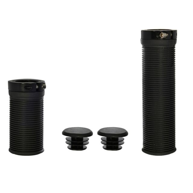 Oxford Bicycle GRIPS - Lock on grip-shift grips, single alloy locking clamp, 1 x 110mm & 1 x 65mm, BLACK - Oxford Product