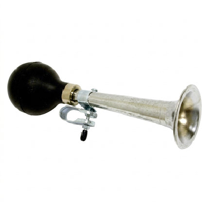 AIR HORN - 22cm, Bike Lane Packaging, Silver With Black Rubber Bulb