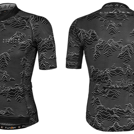 Funkier Cycling BLACK PRO JERSEY - Funkier Rossini, Race Fit, Full Zip, Mens --- XL