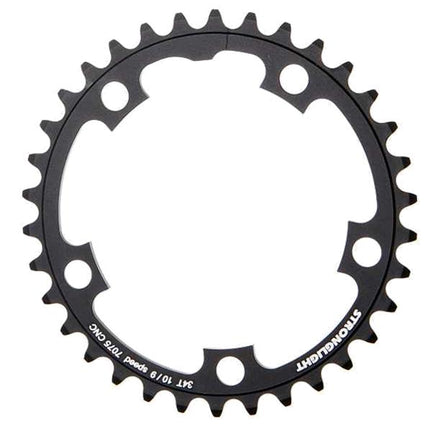 Stronglight Bicycle CHAINRING - ROAD "STRONGLIGHT", 34T, 7075 CNC Black - 110mm BCD, 5 Hole for 9/10 Spd