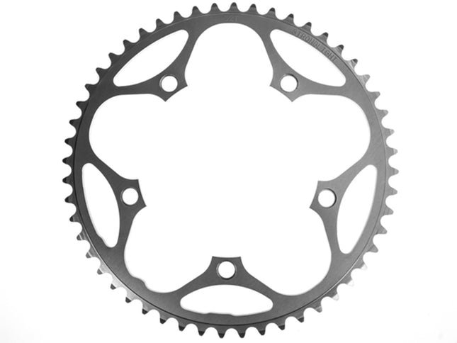 Stronglight Bicycle ROAD CHAINRING, STANDARD TYPE S - 5083 SILVER, 9/10 speed, 130 BCD Outer.52T, 5 arms, A Quality Stronglight product, CHAINRING - 267028 (Does NOT have Pickup Points)