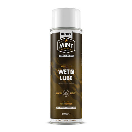 Oxford Bicycle Oxford Mint Wet Weather Aerosol Lube 500ml, improve durability and performance in very wet conditions