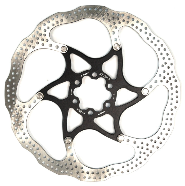 TRP Bicycle Rotor, 2pce, 203mm, stainless steel, 6 Bolt, black centre, TRP