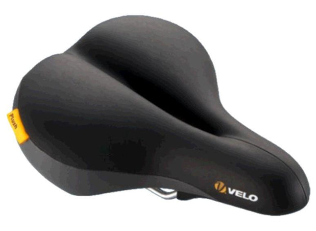 Velo Bicycle SADDLE Velo Plush, 272mm x 213mm, Phat O, Deep Cushion comfort, upright, relaxed riding position, Weight: 663g