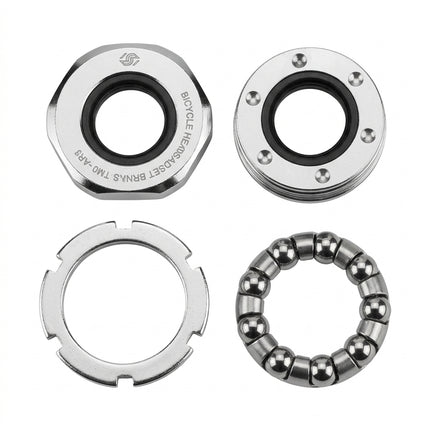 NECO BOTTOM BRACKET SET - For Racer/MTB, Waterproof, Pin Type, Silver
