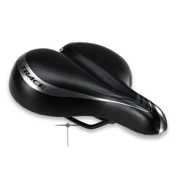 DDK Women's Bicycle Saddle 263 x 215mm - Black with Silver S'TRACE Logo