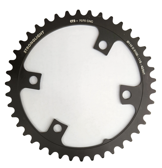 Stronglight Bicycle ROAD CHAINRING SHIMANO ULTEGRA - FC-R8000 - FC-R8050 comp.7075-T6CT² (black)11 Speed 110 BCD. Inner.42 (54)4 arms