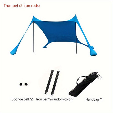 Portable Waterproof Sunshade Tent for Beach, Camping, and Fishing - Blue