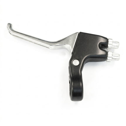 BRAKE LEVER - Dual Cable Left Hand Brake Lever, Alloy, Dual Type, BLACK/SILVER (Sold Individually)