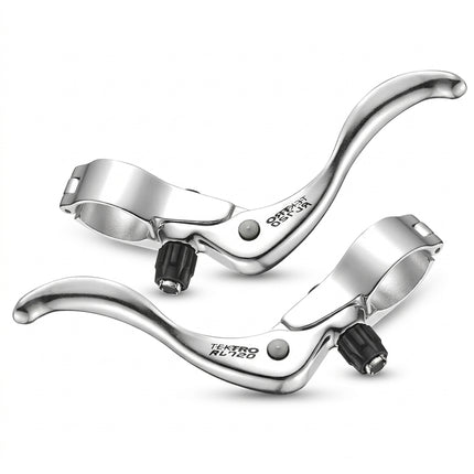 Tektro BRAKE LEVER - Inline Brake Lever, 26mm Clamp, For Road & Cyclo X Bikes, Alloy, Hinged, Silver (Sold In Pairs, Boxed Packaging)