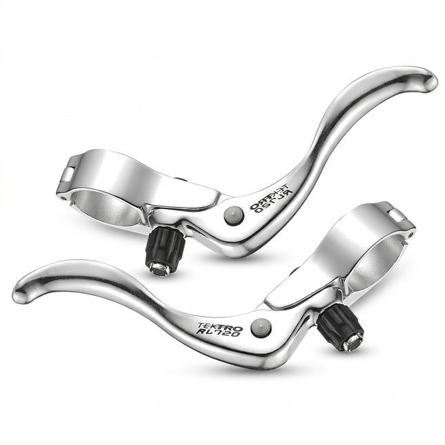 Tektro BRAKE LEVER - Inline Brake Lever, 26mm Clamp, For Road & Cyclo X Bikes, Alloy, Hinged, Silver (Sold In Pairs, Boxed Packaging)