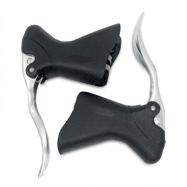 BRAKE LEVER - Promax Aero Aero Brake Lever, Alloy With Return Spring, Silver With Black Hoods (Sold In Pairs)