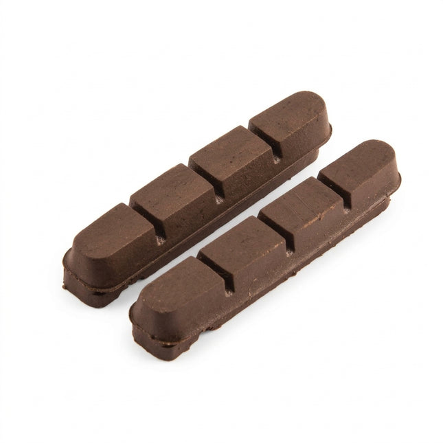 Baradine BRAKE PADS ONLY - For Carbon Rims, Shimano Compatible, 53mm, BROWN (Sold in Pairs)