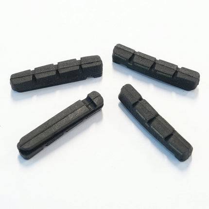 Brake Pads, for CARBON rims, BRAKCO High Performance Pads, Shimano Compat 55mm(Sold in 2 sets, front and rear) Green Line