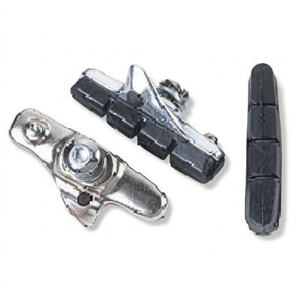BRAKE SHOES - Cartridge Brake Shoes, For Road Bikes, 50mm, SILVER (Sold in Pairs)