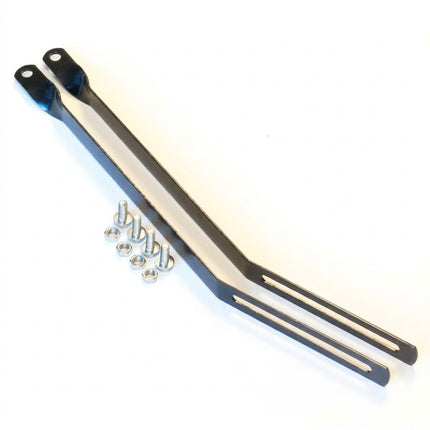 CARRIER FITTINGS - Adjustable, Extra Long, 300mm, Steel, Nuts & Bolts Supplied, BLACK