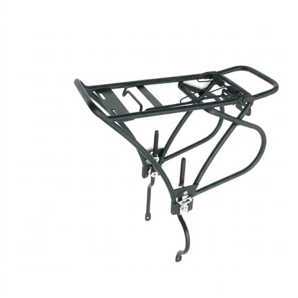 CARRIER - Rear Carrier, Adjustable For 26-29er Bikes, For Disc Brakes, With Spring Bow, Fittings 15cm Long, Alloy, BLACK