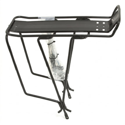 CARRIER - Rear Carrier, For 26" Bikes, With Top Plate, Fittings 14cm Long, Alloy, BLACK