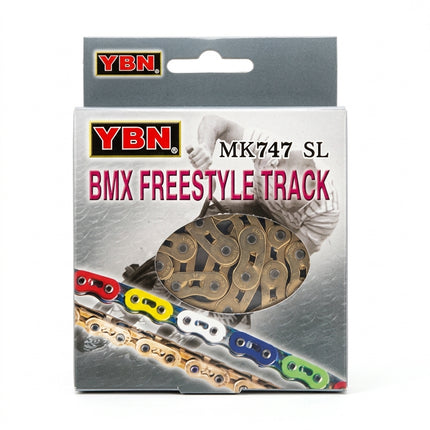 CHAIN - 1/2 x 1/8 x 112L, Superlight BMX Chain, Hollow Pins & Side Plates, Silver (YBN MK-747SL)