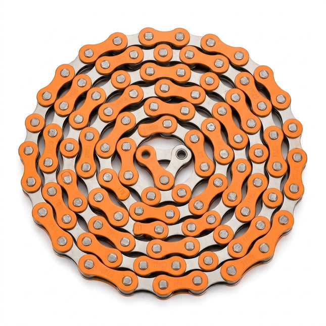 CHAIN 1/2 x 1/8 x 112L, Single Speed, Nickel, ORANGE (YBN S-410)