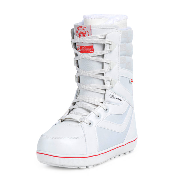 SNOWBOARD BOOTS - W3000 WHITE AND BLACK LACE-UP STYLE