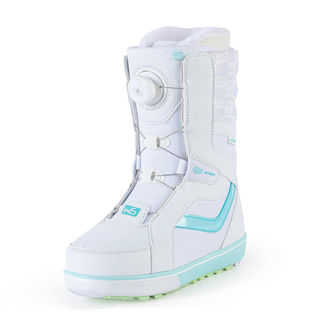 SNOWBOARD BOOTS - S6608 WHITE & TRANSPARENT BLUE (STEEL WIRE STYLE)