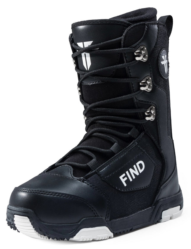 SNOWBOARD BOOTS - 2042 BLACK & WHITE LACE-UP